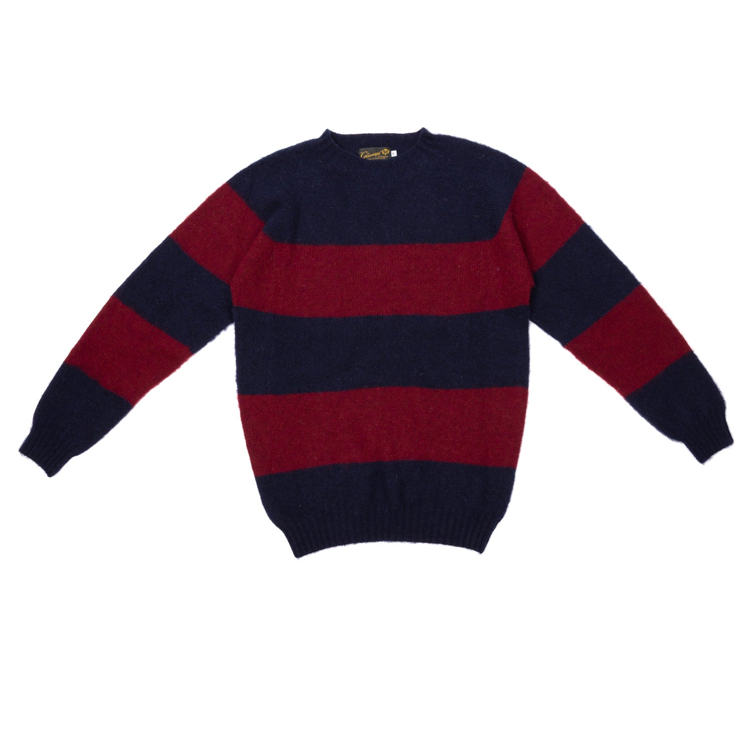 Glenugie exklusiv x MJ: Pullover "College Stripe Jumper" aus reiner Wolle - Circulare Knit Pure Brushed Shetland